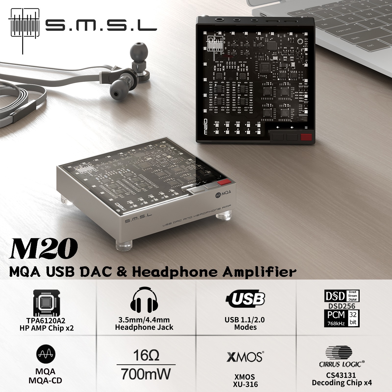 SMSL M20 Decoder Audio Hi-Res  - Android Tablet Gaming Accessories recensione e prezzo